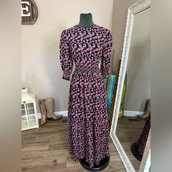 WAYF • Cambridge Backless Smocked Waist Floral Maxi Dress - Picture 8 of 14